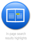 digital brochure in-page search result highlights